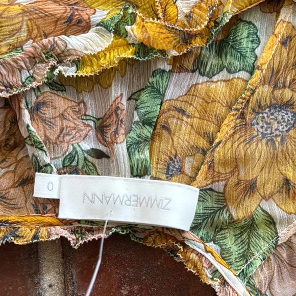 zimmermann poppy frill billow silk dress size 0 - Picture 3 of 7